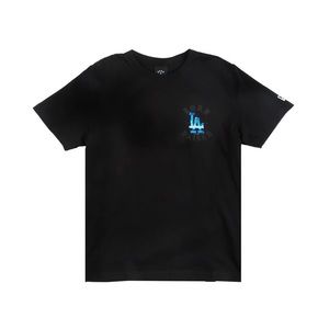 BORN X RAISED + DODGERS L.A. ROCKER TEE: BLACK